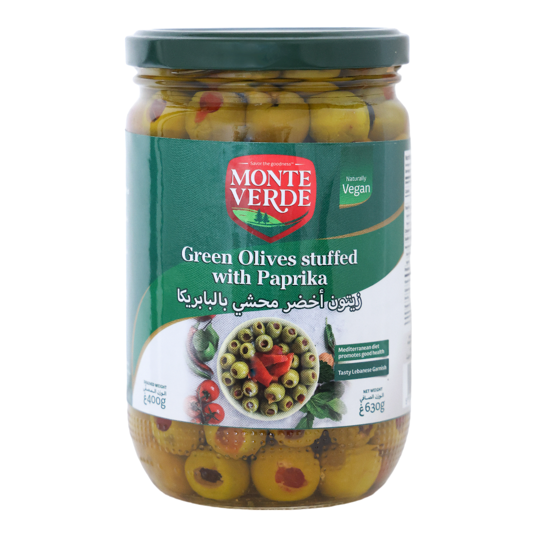 Monte Verde Green Olives Stuffed With Paprika Jar - 630g