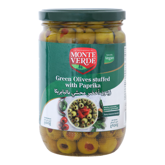 Monte Verde Green Olives Stuffed With Paprika Jar - 630g